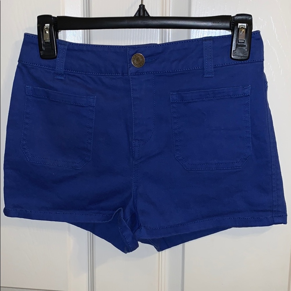 blue shorts